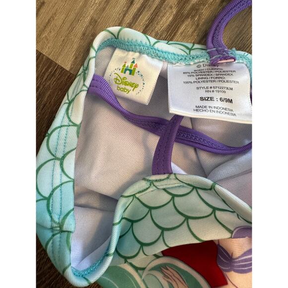 NWOT Disney Baby 6-9M One-Piece Ariel Mermaid Swimsuit - Picture 3 of 3